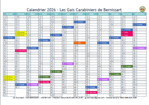 Téléchargez le calendrier 2026 | GC Bernissart